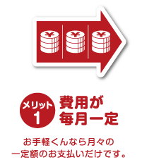 カーリース　メリット1　費用が毎月一定